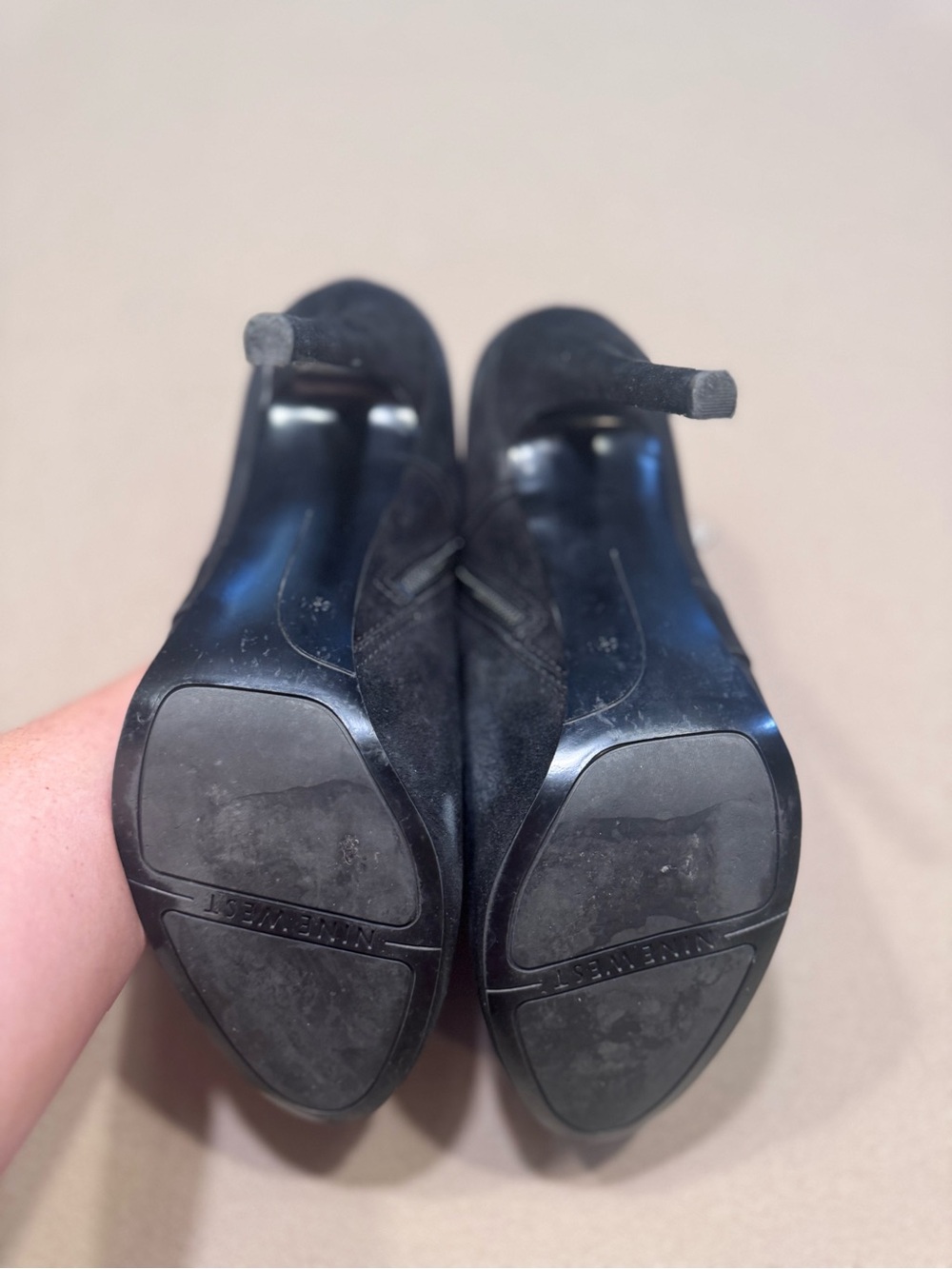 Nine West Black Suede Mary Jane Pump Heels - Picture 5 of 7